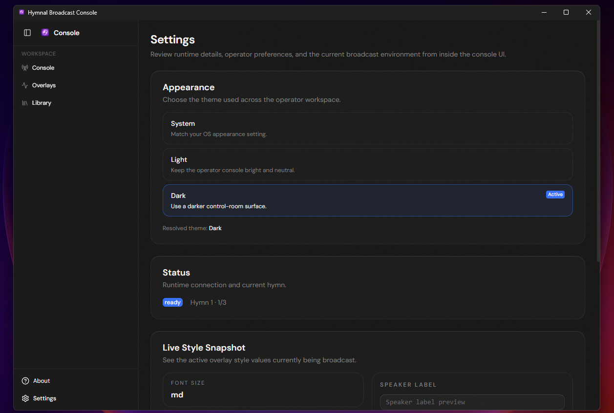Interface screenshot